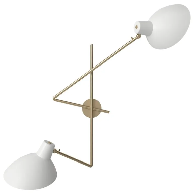 Astep VV Cinquanta Twin wall lamp, brass - white
