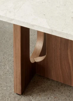 Audo Copenhagen Androgyne lounge table, walnut - Kunis Breccia stone