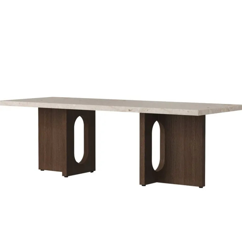 Audo Copenhagen Androgyne lounge table, dark oak - Kunis Breccia stone