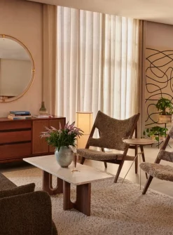 Audo Copenhagen Androgyne lounge table, dark oak - Kunis Breccia stone