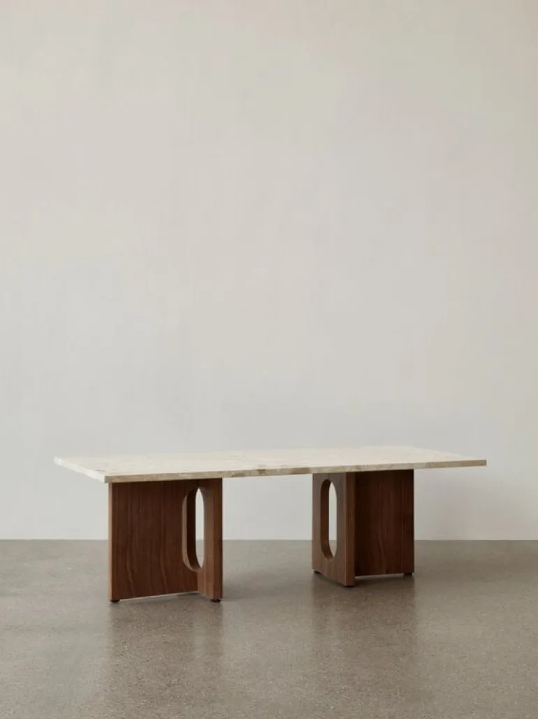 Audo Copenhagen Androgyne lounge table, dark oak - Kunis Breccia stone