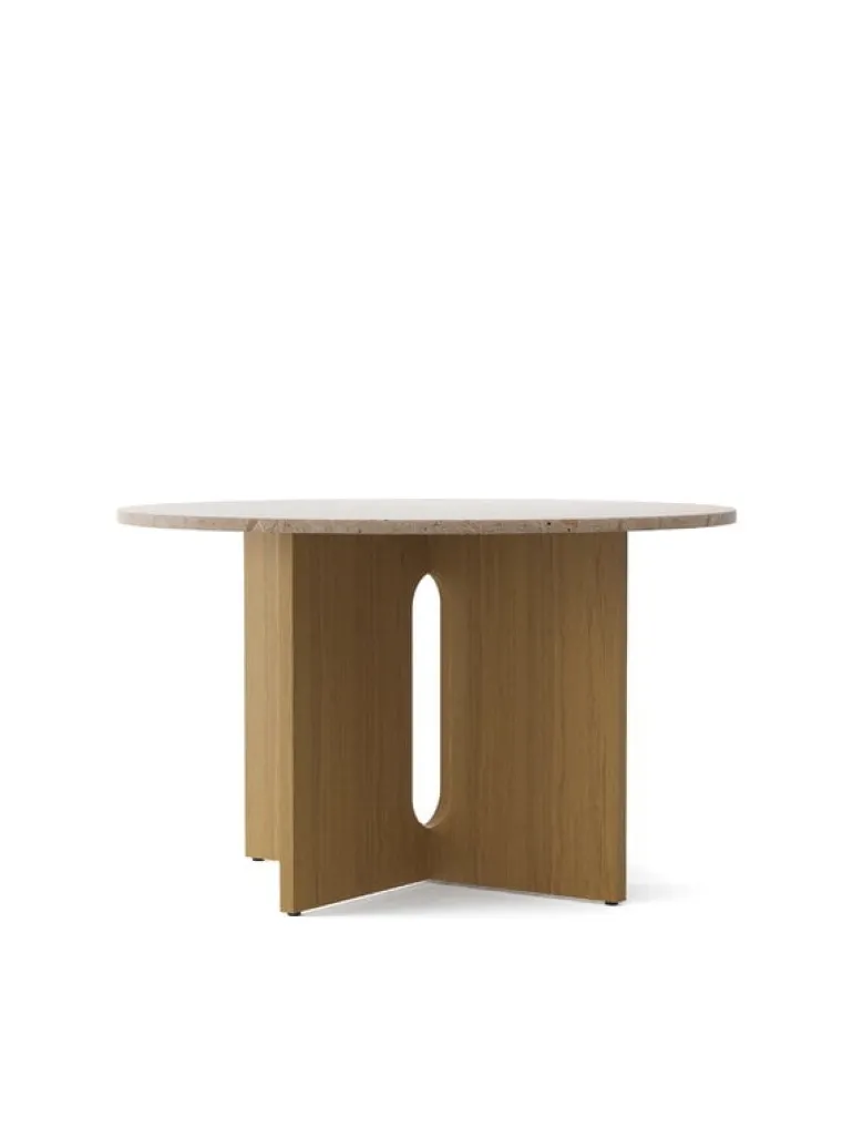 Audo Copenhagen Androgyne dining table 120 cm, oak - Kunis Breccia stone