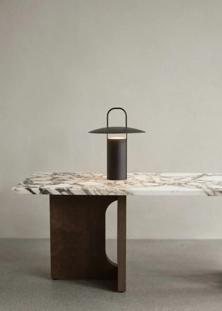 Audo Copenhagen Androgyne lounge table, dark oak - Calacatta Viola marble