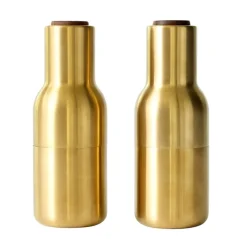Audo Copenhagen Bottle Grinder, 2 pcs, brushed brass - walnut