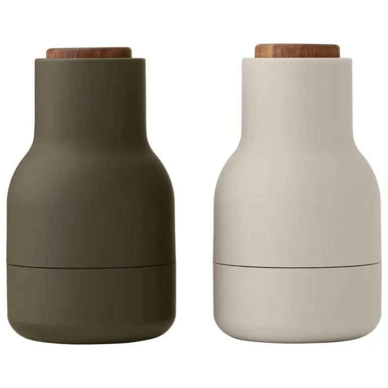Audo Copenhagen Bottle Grinder 2 pcs, small, hunting green-beige-walnut