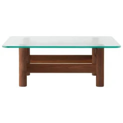 Audo Copenhagen Brasilia lounge table, walnut - clear glass