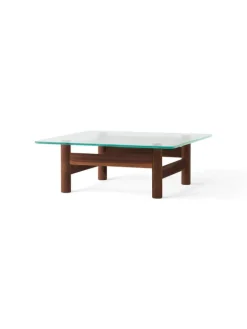 Audo Copenhagen Brasilia lounge table, walnut - clear glass