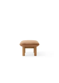 Audo Copenhagen Brasilia ottoman, oak - Dunes Camel leather
