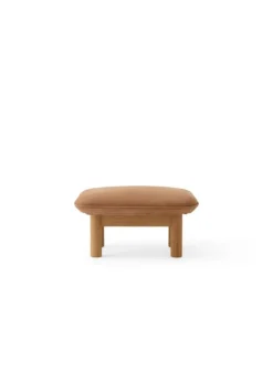 Audo Copenhagen Brasilia ottoman, oak - Dunes Camel leather