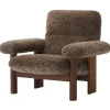 Audo Copenhagen Brasilia lounge chair, dark stained oak - Root sheepskin