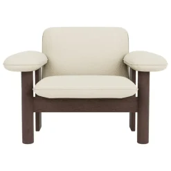 Audo Copenhagen Brasilia lounge chair, low back, dark stained oak - Baru white 0200