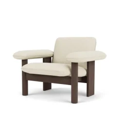 Audo Copenhagen Brasilia lounge chair, low back, dark stained oak - Baru white 0200