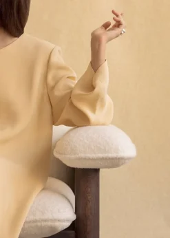 Audo Copenhagen Brasilia lounge chair, low back, dark stained oak - Baru white 0200