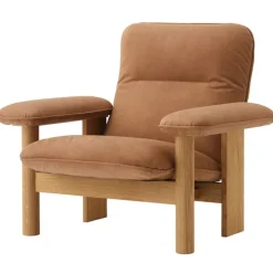 Audo Copenhagen Brasilia lounge chair, oak - Dunes Camel leather