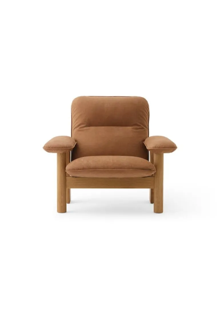 Audo Copenhagen Brasilia lounge chair, oak - Dunes Camel leather