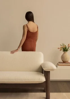 Audo Copenhagen Brasilia sofa, 2-seater, dark stained oak - Baru white 0200