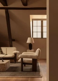 Audo Copenhagen Brasilia sofa, 2-seater, dark stained oak - Baru white 0200