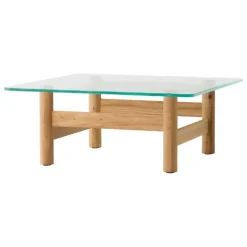 Audo Copenhagen Brasilia lounge table, natural oak - clear glass