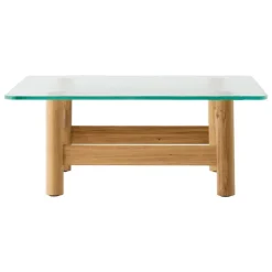 Audo Copenhagen Brasilia lounge table, natural oak - clear glass