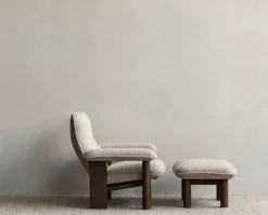 Audo Copenhagen Brasilia ottoman, walnut - Bouclé 02
