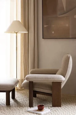 Audo Copenhagen Brasilia ottoman, walnut - Bouclé 02