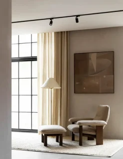 Audo Copenhagen Brasilia ottoman, walnut - Bouclé 02