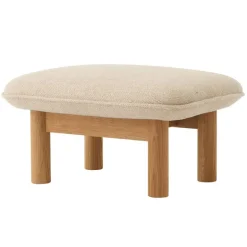 Audo Copenhagen Brasilia ottoman, oak - Bouclé 02