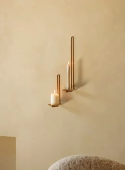 Audo Copenhagen Clip wall candle holder, 34 cm, brass