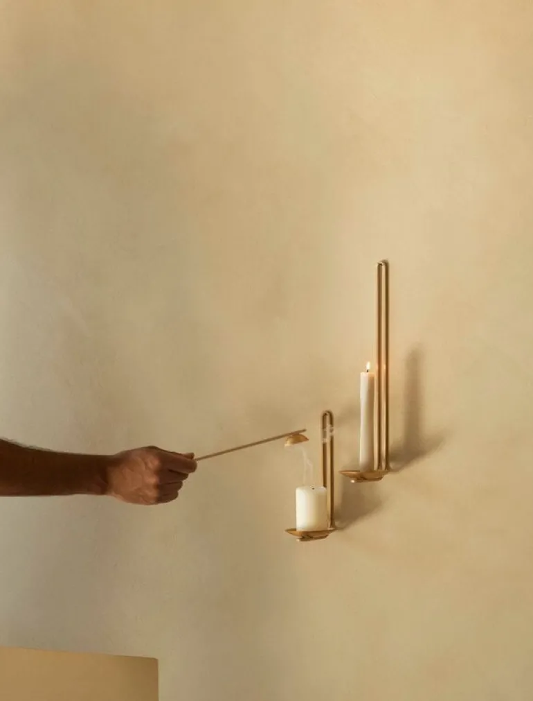 Audo Copenhagen Clip wall candle holder, 34 cm, brass