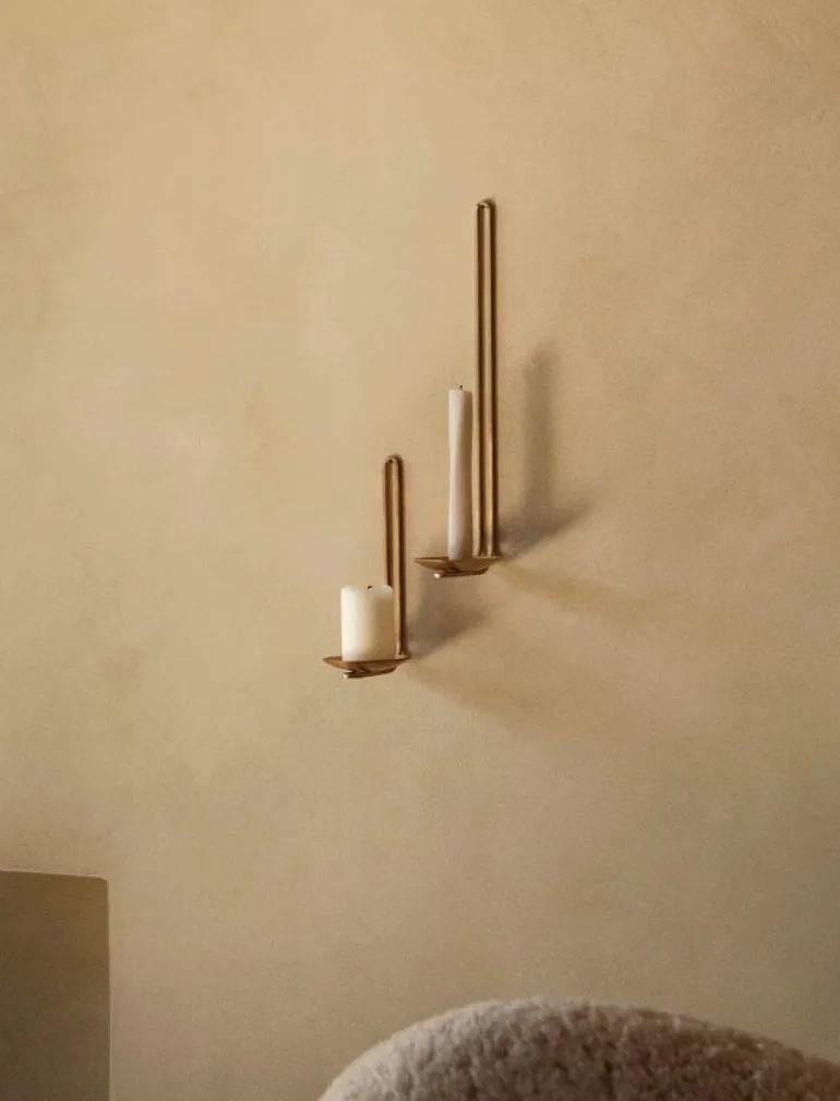 Audo Copenhagen Clip wall candle holder, 34 cm, brass