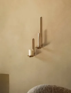 Audo Copenhagen Clip wall candle holder, 34 cm, brass