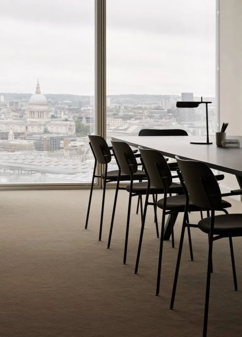 Audo Copenhagen Co Chair with armrests, black oak - black leather