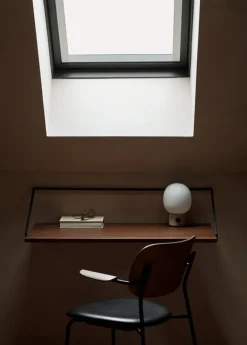 Audo Copenhagen Co Chair with armrests, black oak - black leather