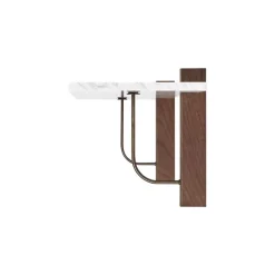 Audo Copenhagen Corbel shelf, large, dark stained oak - Carrara marble