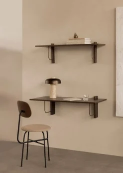 Audo Copenhagen Corbel shelf, large, dark stained oak