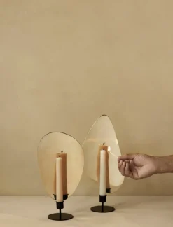 Audo Copenhagen Flambeau candleholder, 30 cm, black - brass