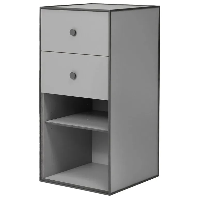 Audo Copenhagen Frame 70 with shelf, 2 drawers, dark grey