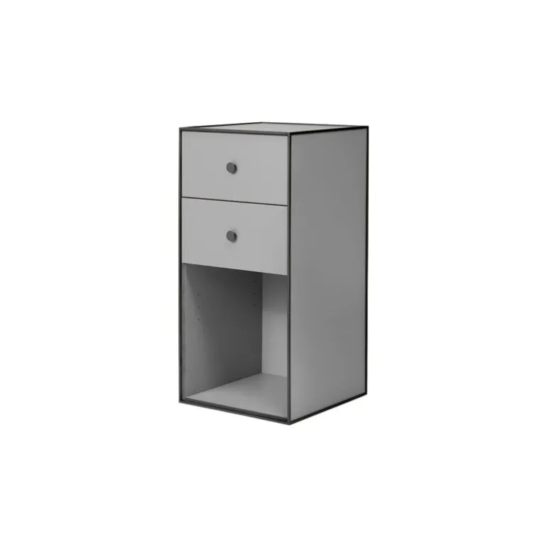 Audo Copenhagen Frame 70 with shelf, 2 drawers, dark grey