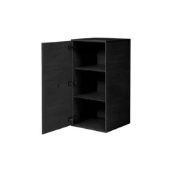 Audo Copenhagen Frame 70 with door, 2 shelves, black stained ash