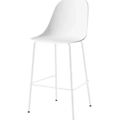 Audo Copenhagen Harbour bar side chair 75 cm, white - light grey steel