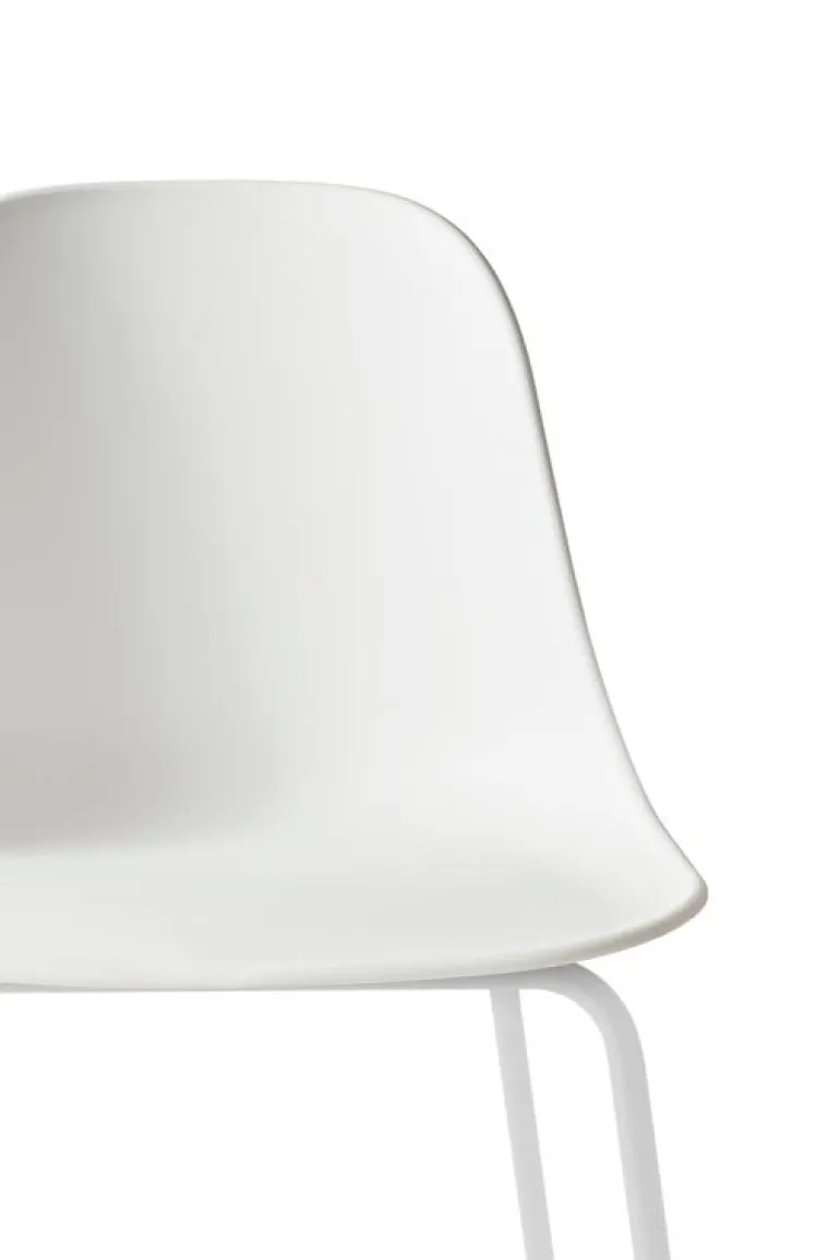 Audo Copenhagen Harbour bar side chair 75 cm, white - light grey steel