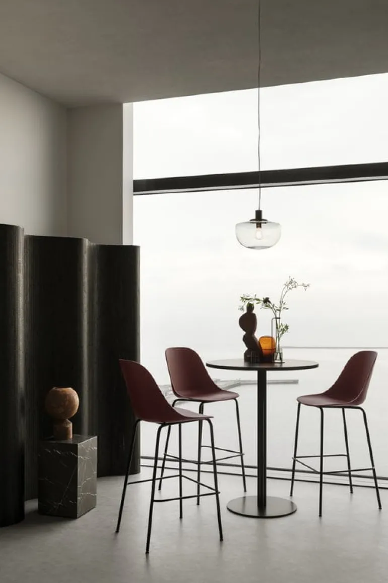 Audo Copenhagen Harbour bar side chair 75 cm, red - black steel