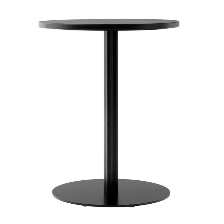 Audo Copenhagen Harbour Column dining table, 60 cm, black base - black stained o