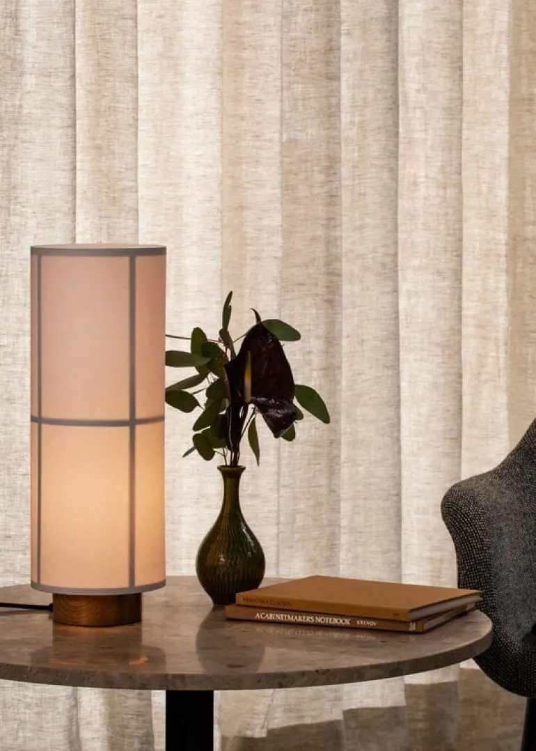 Audo Copenhagen Harbour Column dining table, 60 cm, black base - Estremoz marble