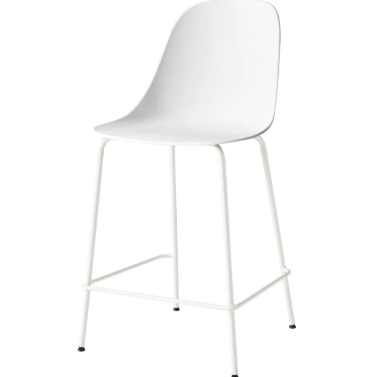 Audo Copenhagen Harbour counter side chair 63 cm, white - light grey steel