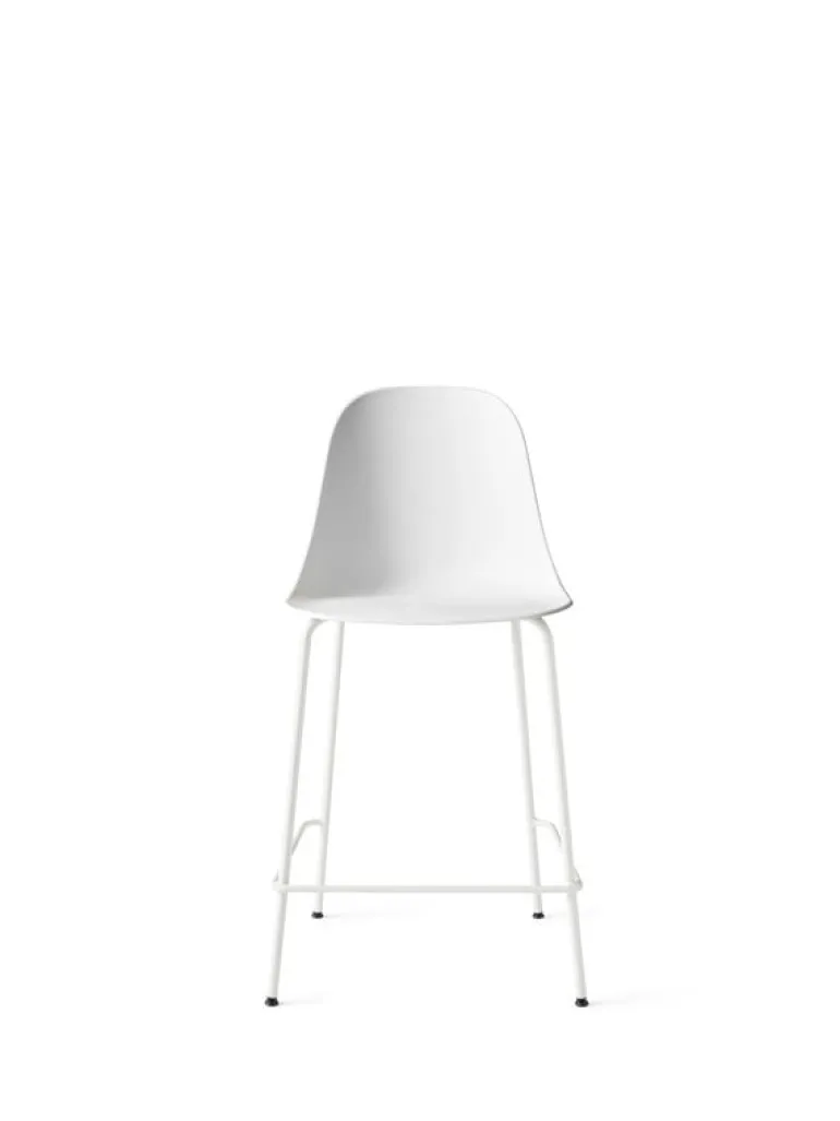 Audo Copenhagen Harbour counter side chair 63 cm, white - light grey steel