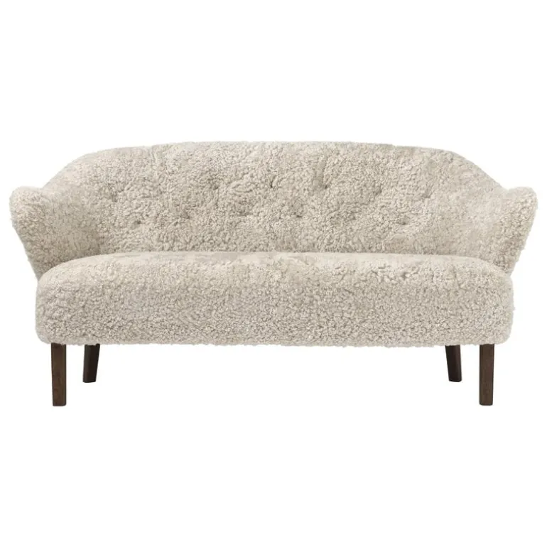 Audo Copenhagen Ingeborg sofa 2,5 seater, Moonlight sheepskin - smoked oak