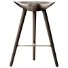 Audo Copenhagen ML42 bar stool, 69 cm, brown oiled oak - brass