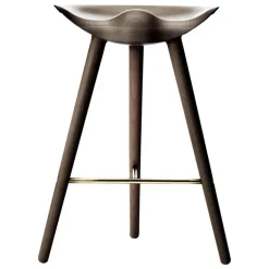 Audo Copenhagen ML42 bar stool, 69 cm, brown oiled oak - brass