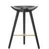 Audo Copenhagen ML42 bar stool, 69 cm, black stained beech - brass